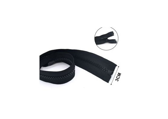 Black and White Resin Zippers, 11.81 in