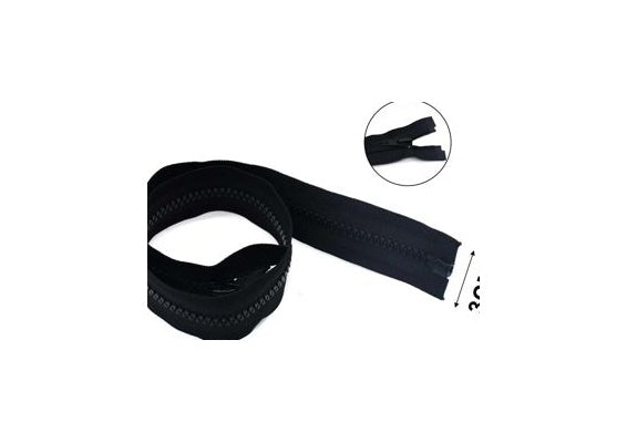 Black and White Resin Zippers, 19.69 in