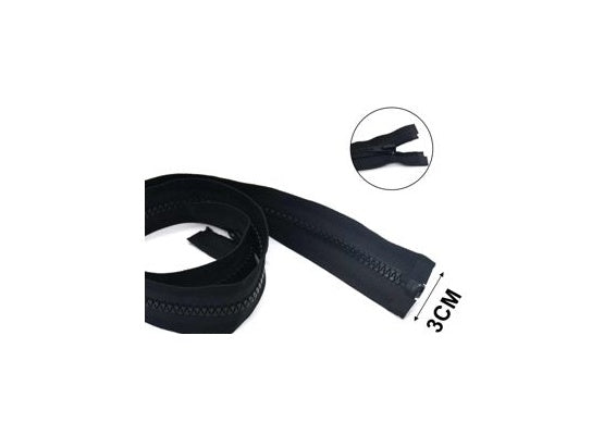Black and White Resin Zippers, 23.62 in