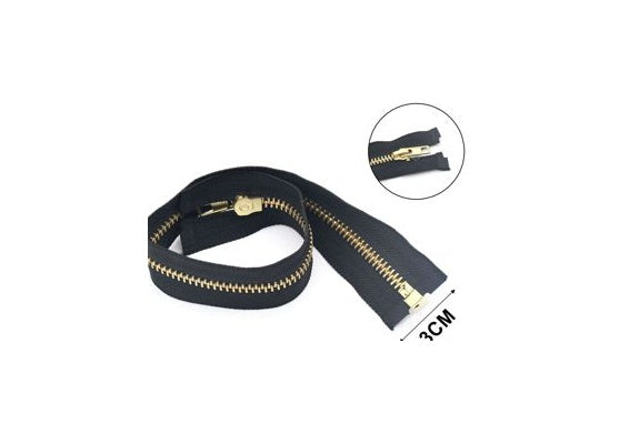 Black and White Metal Zippers, 11.81 in