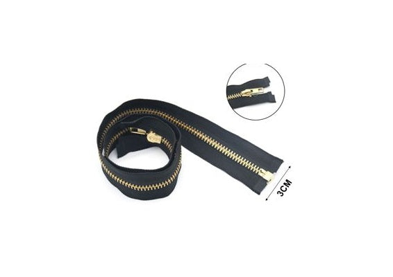 Black and White Metal Zippers, 19.69 in