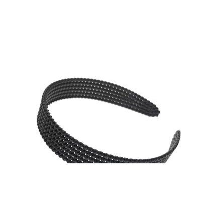 Glossy Black Plastic Headband, 0.98 in Wide