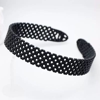 Glossy Black Plastic Headband, 0.79 in Wide