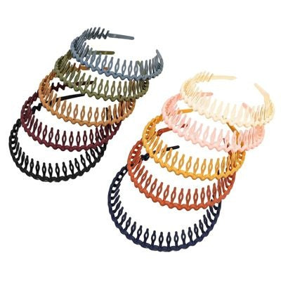Black-Edged Plastic Headband, 1.26 in Wide