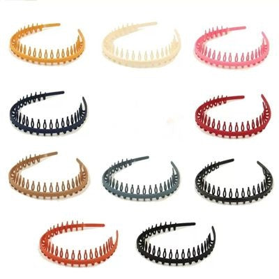 Black-Edged Plastic Headband, 1.18 in Wide