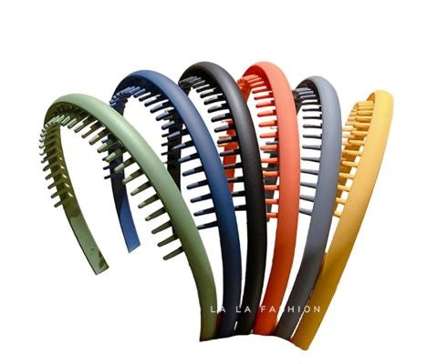 Black-Edged Plastic Headband, 0.31 in Wide