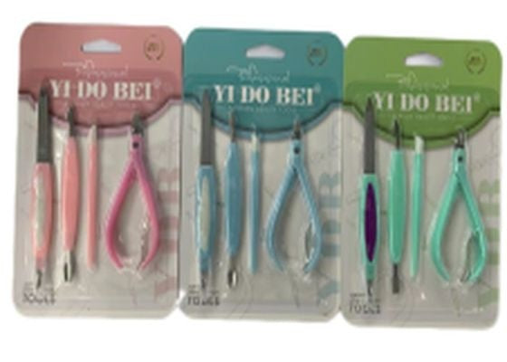 Manicure Set with Cuticle File, Nail File, Cuticle Nipper and Silicone Tool