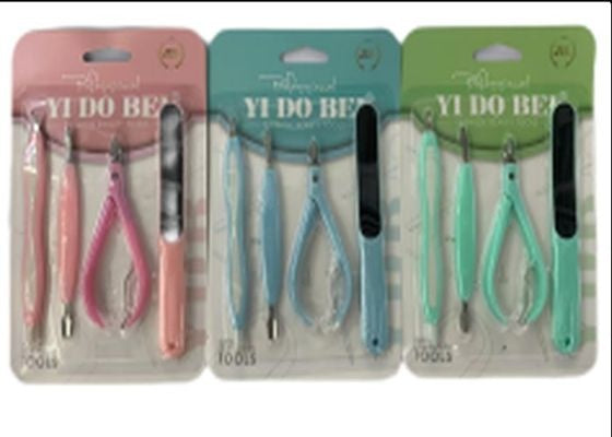 Manicure Set with Cuticle File, Nail File, Cuticle Nipper and Silicone Tool