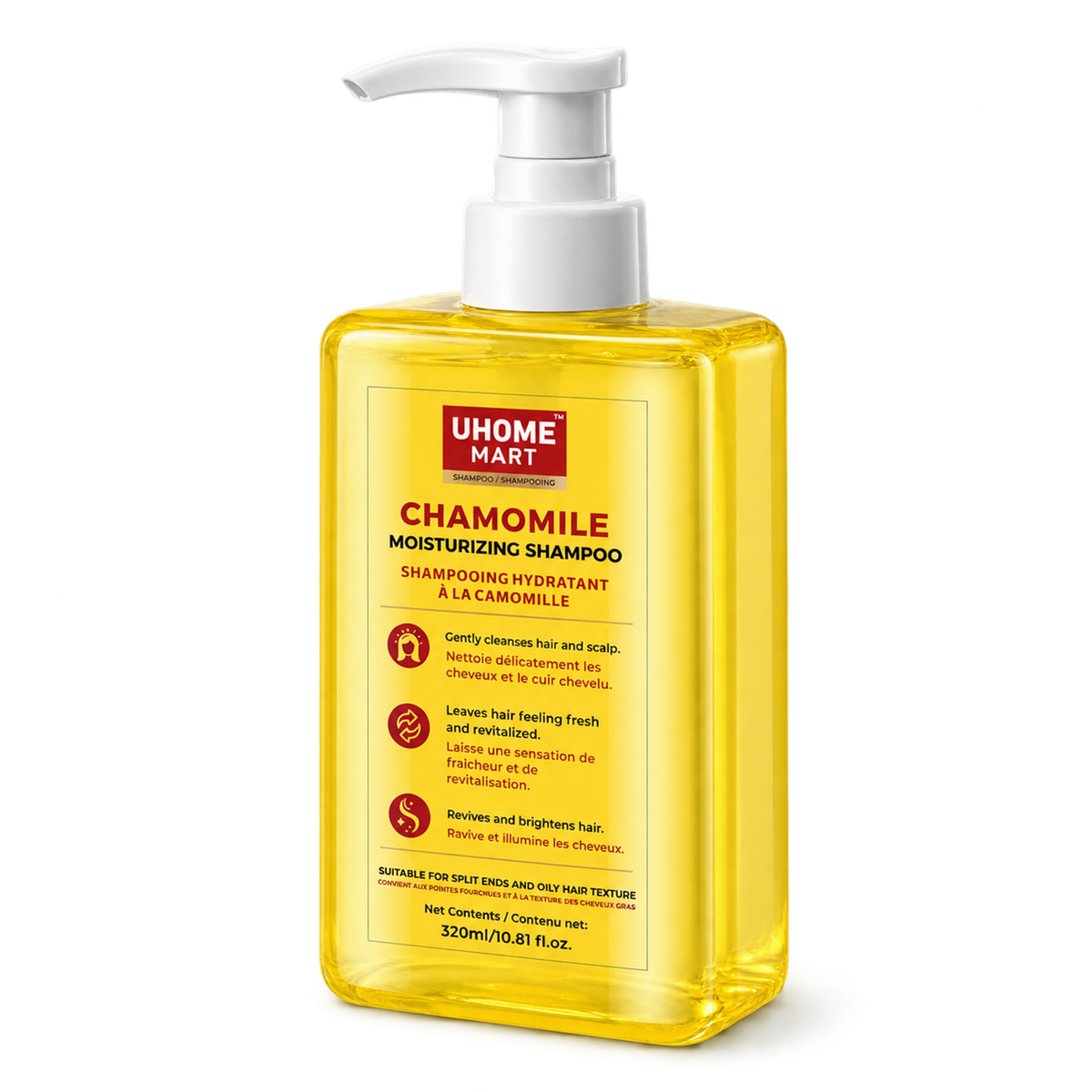UHOME MART Chamomile Moisturizing Shampoo, 320mL