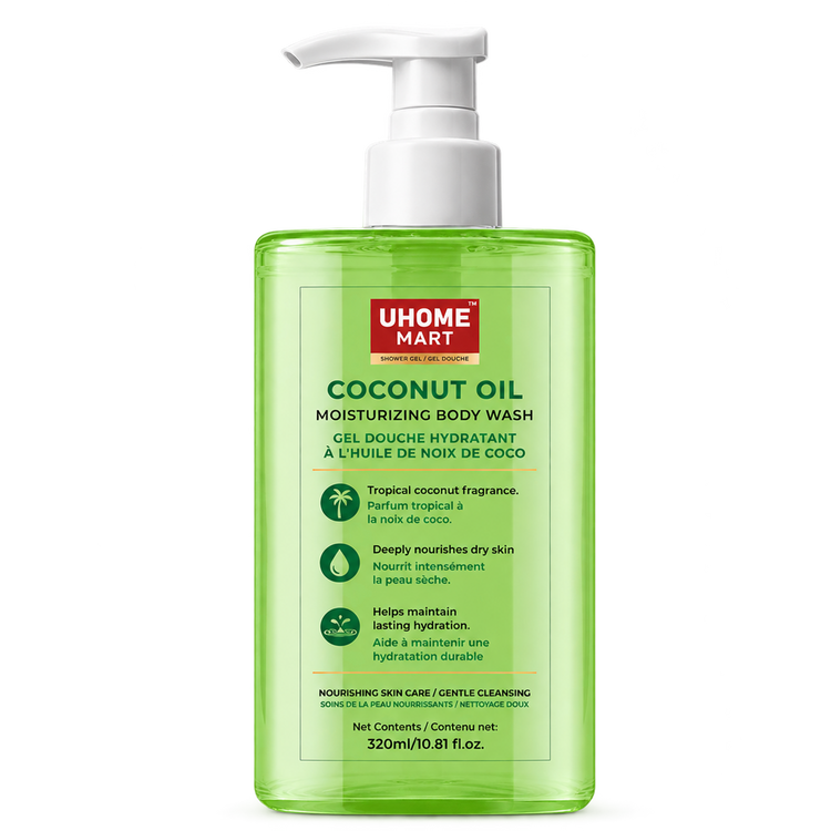 UHOME MART Coconut Oil Moisturizing Body Wash, 320mL